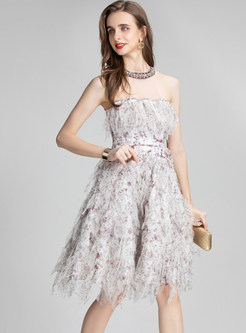 Luxe Sleeveless Transparent Irregular Princess Dresses