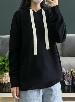 Hooded Solid Color Women's Sweaters