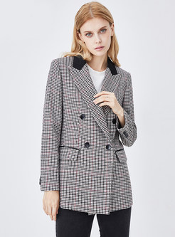 Business Casual Plaid Thick Women's Blazers
