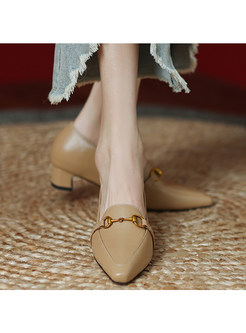 Genuine Leather Low Heels Low-Fronted Women Shoes