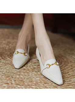 Genuine Leather Low Heels Low-Fronted Women Shoes