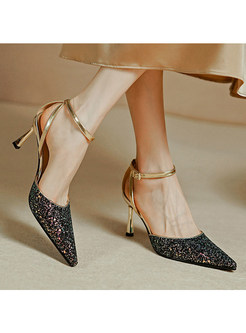 Pointed Toe Beading Sequins Fashion High Heels For Women