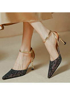 Pointed Toe Beading Sequins Fashion High Heels For Women