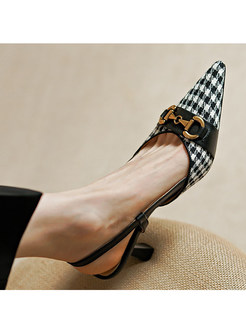 Business Pointed Toe Flared Heel Women Dress Shoes