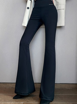 Solid Color High Waisted Womens Bell Bottom Pants