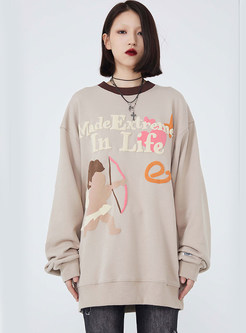 Thick Printed Plus Size Pullovers Sweatshirts