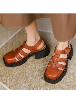 Casual Platform Genuine Leather Sandals For Women