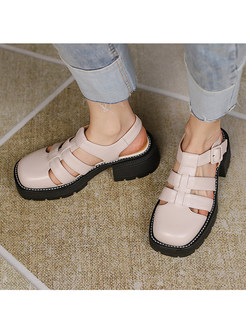 Casual Platform Genuine Leather Sandals For Women