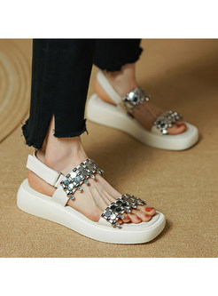 Casual Platform Shiny Sandals For Women