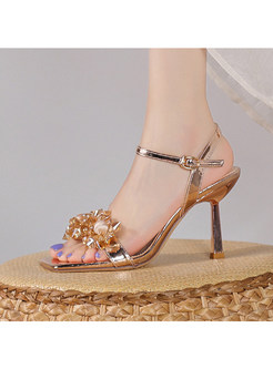 Stylish Diamante Embellishment High Heels For Women