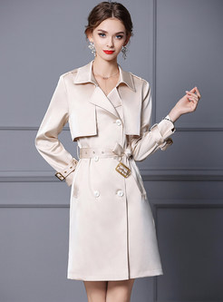 Women's Minimalist Solid Color Trench Coats With Belt