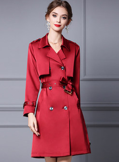 Women's Minimalist Solid Color Trench Coats With Belt
