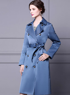 Premium Tie Waist Double-Breasted Trench Coats Women