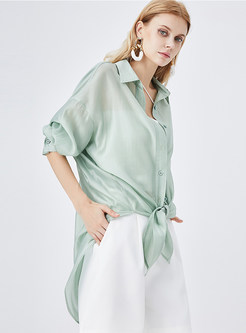 Womens Thin Loose Oversize Transparent Long Blouses