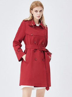 Large Lapels Topshop Double-Breasted Trench Coats For Business Women