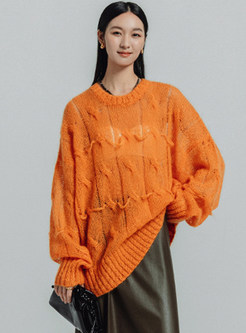 Women's Plus Size Knit Transparent Sweaters
