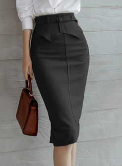 Stylish Ruffles Tight Skirts For Business Women