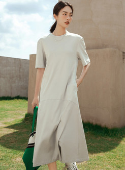 Minimalist Cotton Short Sleeve Casual Dresses