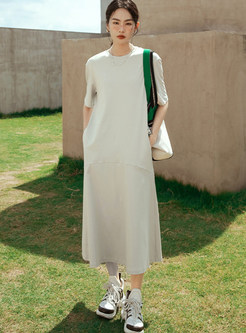 Minimalist Cotton Short Sleeve Casual Dresses
