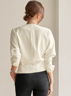 Ladies Crew Neck Single-Breasted Beautiful Blouses And Tops