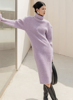 Women Long Sleeve Winter Sweater Dress