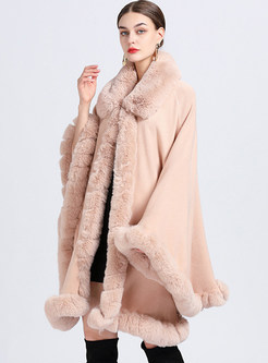 Women Warm Shawl Cardigan Faux Fur Coat Loose Plus Size Cape