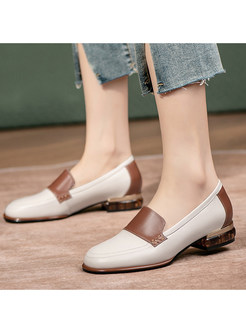 Minimalist Color Contrast Womens Flat Shoes
