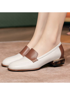 Minimalist Color Contrast Womens Flat Shoes