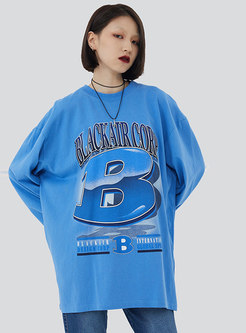 Women Oversize Print Sweatshirt