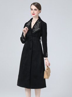 Women's Double Breasted Long Trench Coat