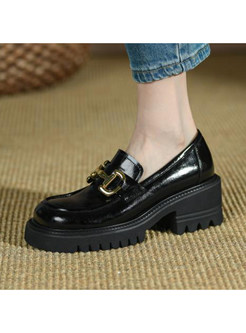 Casual Platform PU Loafer Shoes For Women