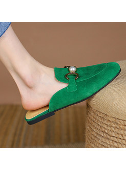 Round Toe Slip-On Style Womens Flat Shoes