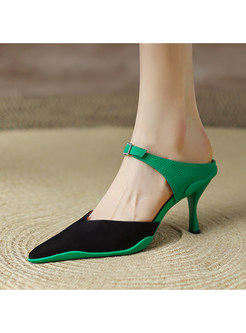 Pointed Toe Patchwork Fashion Formal Shoes For Women