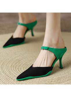 Pointed Toe Patchwork Fashion Formal Shoes For Women