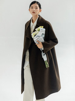 Women Winter Casual Long Wool Coat