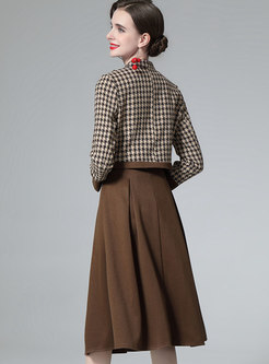 Women's Elegant Plaid Skirt Suit