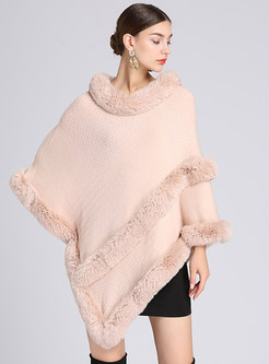 Women' s Luxury Faux Fur Shawl Cloak