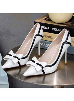Sexy Bowknot Color Contrast Dress Shoes For Women