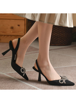 Bowknot Pointed Toe Dress Shoes For Women