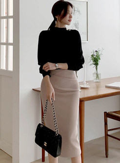 Premium Long Sleeve Contrasting Skirt Sets