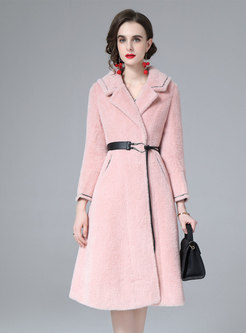 Women's Winter Pink Long Coat