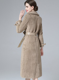 Women's Wrap Waist Long Coat