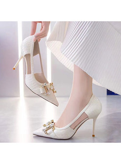 Diamante Embellishment Princess Women Dress Shoes