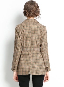 Commuter Plaid Double-Breasted Womens Blazers