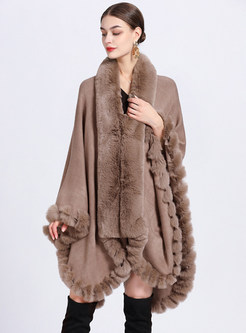 Women Warm Shawl Cardigan Faux Coat Loose Plus Size Cape