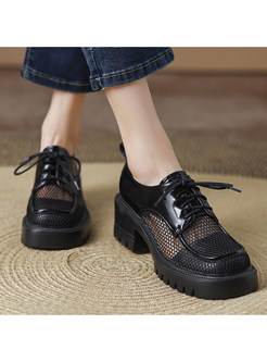 Casual Mesh Lace-Up Fastening Platform Women Shoes