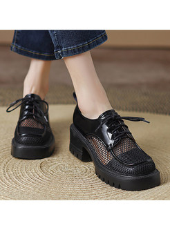 Casual Mesh Lace-Up Fastening Platform Women Shoes