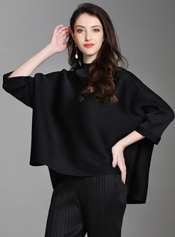 Oversize Short Front Long Back Pullovers Tops For Women