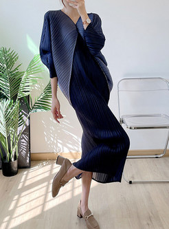 V-Neck Gradient Oversize Casual Dresses
