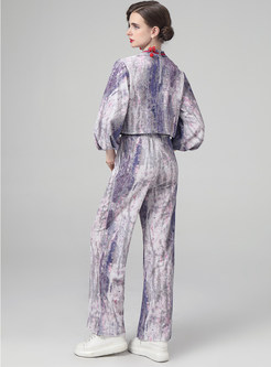 Women's Tie Dye Fashion Casual Pant Suit